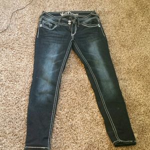 Indigo denim jeans.