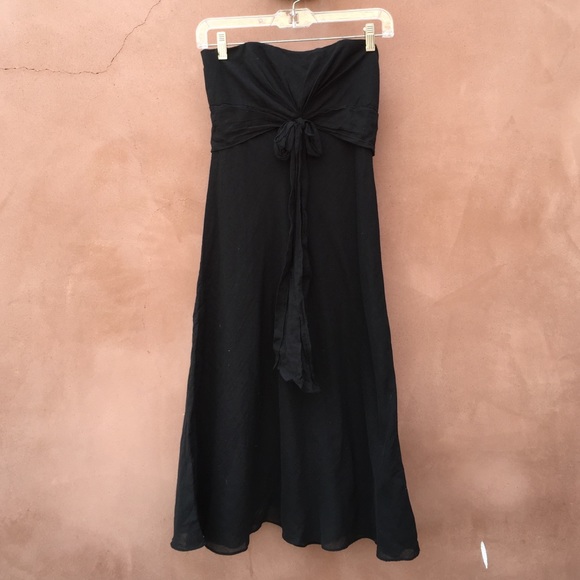 WHBM black strapless dress