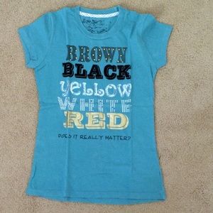 Blue bedazzled tee shirt