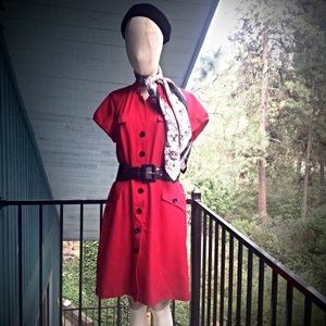 RETRO Foxy VINTAGE Red Dress sz 12