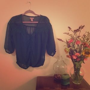 Mesh Forrest green top.