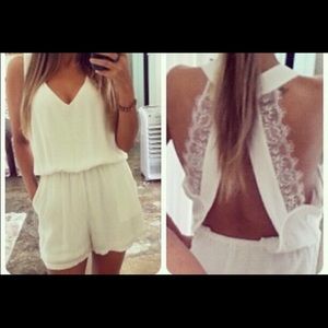 Lace Chiffon Romper