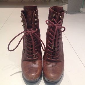 High heel combat boot