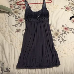 Bodycon grey dress with keyholes/sequins!