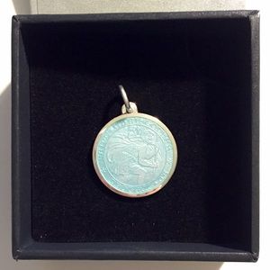 Enamel Medium Light Blue St Christopher Medal