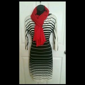 NWT Cache striped black white dress