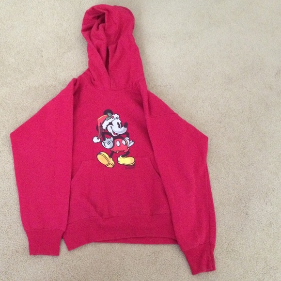Disney red Christmas Mickey sweatshirt with hoodie