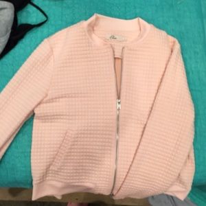 Pink zip-up sweater