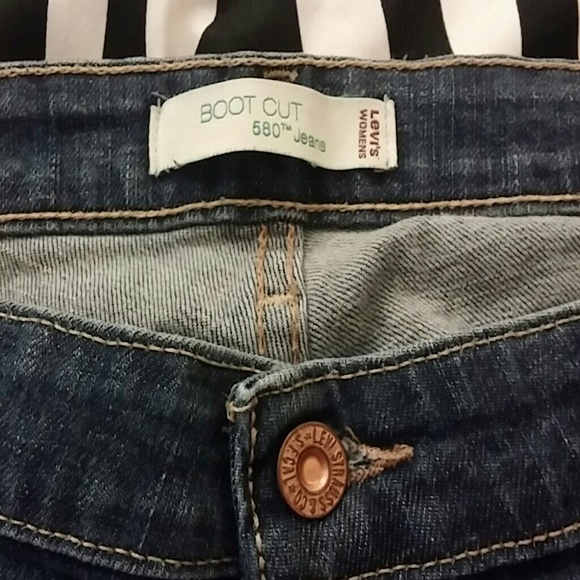 Ladies LEVI 580 Boot Cut Jeans Short