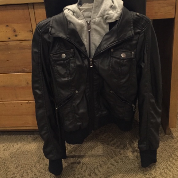 Black leather jacket