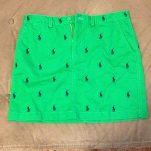 Polo Ralph Lauren Green and Navy pony skirt
