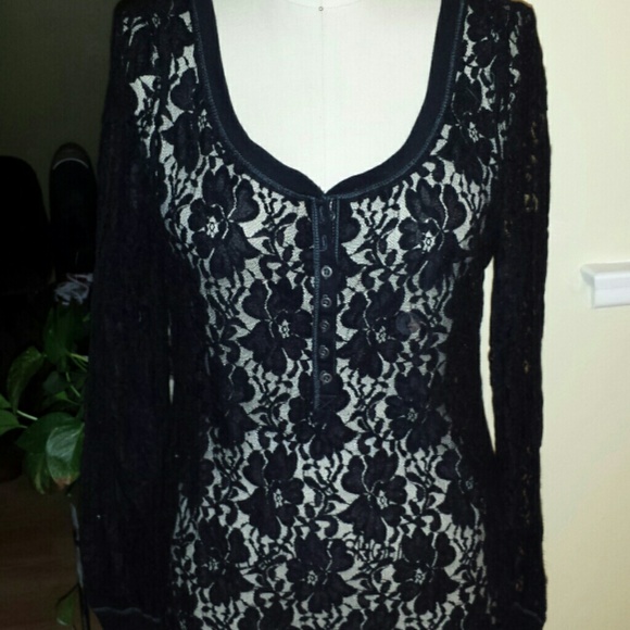 Aeropostale long sleeve lace lightweight sweater