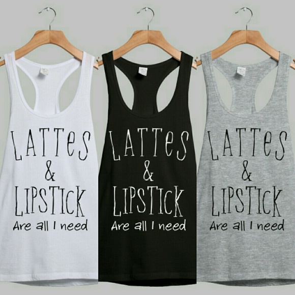 All I'm need is latte & lipstick tanks - Picture 1 of 2