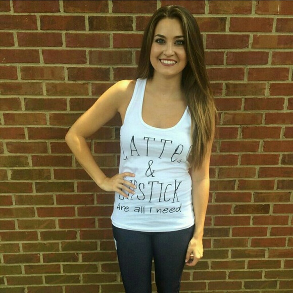 All I'm need is latte & lipstick tanks - Picture 2 of 2