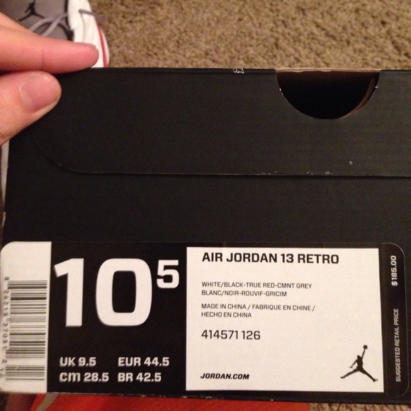 Jordan retro 13 gray toe worn one time - Picture 2 of 4