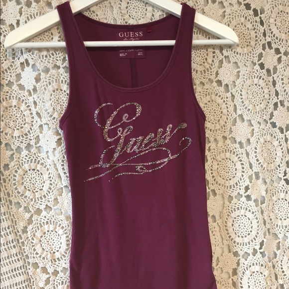 Guess burgundy tank top