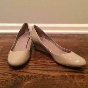 Cole Haan Paton leather nude wedges BRAND NEW