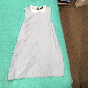 Pale Blue Collared Mini-dress