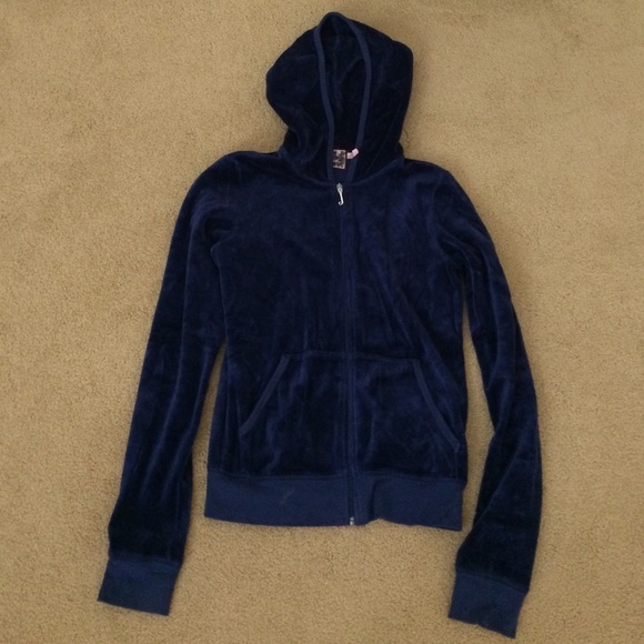 Juicy navy bedazzled sweatshirt with hoodie