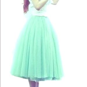 Mint Tulle Skirt