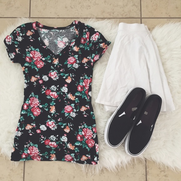 Floral v neck