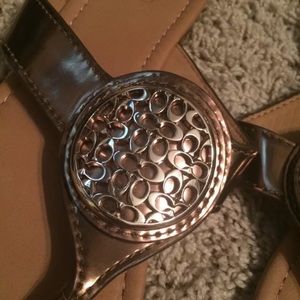 Coach flip flops 9.5, Sena, bronze, new no box!