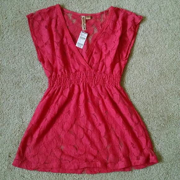 New Tilly's Eyeshadow Brand Coral Lace Kimono