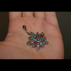Gem Flower belly ring