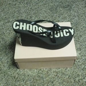 JUICY COUTURE Wedge Flip Flops