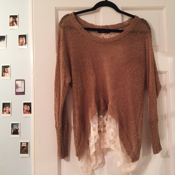 Millau Brown Lace trim sweater (from LF) size S