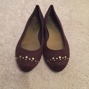 Simple Chocolate Flats with Gold accents