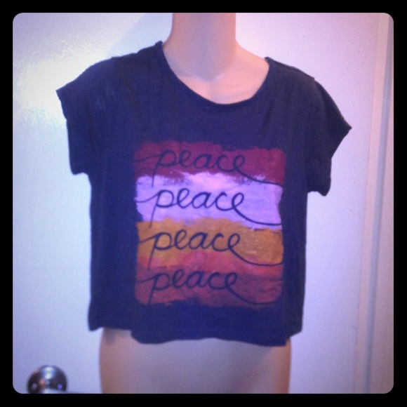 Navy blue peace crop top