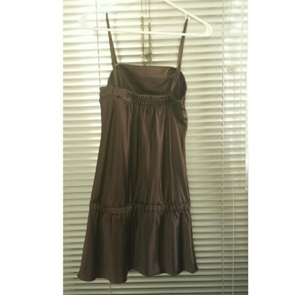 Express Design Studio Brown Silk top/dress - Picture 3 of 3