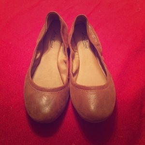 brown leather Lucky Brand Emmie flats