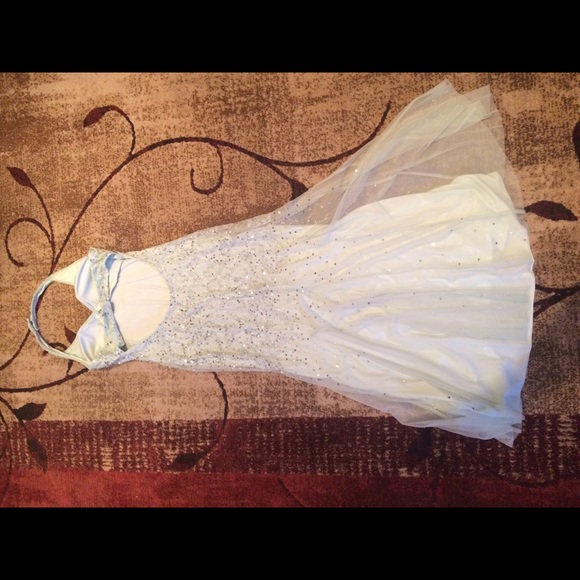 Adrianna Papell Bead Halter Godet Gown - Picture 2 of 3