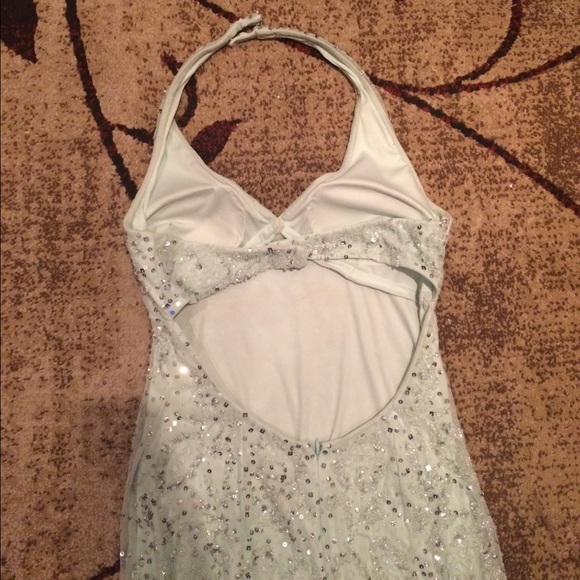 Adrianna Papell Bead Halter Godet Gown - Picture 3 of 3