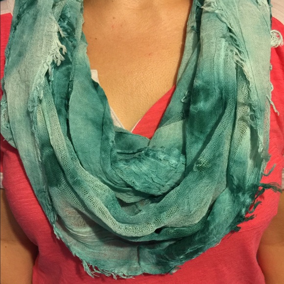 Distressed linen infinity scarf