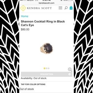 Kendra Scott Shannon Cocktail Ring-Black Cats Eye
