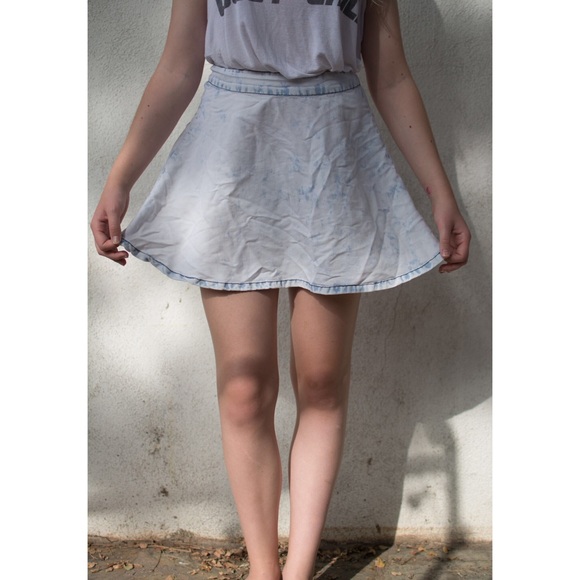 Soft Bleached Denim Skirt