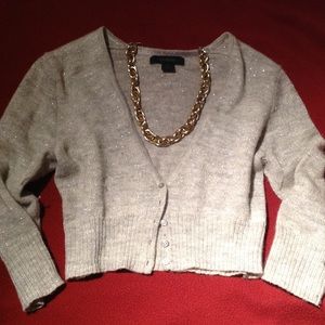 *2 FOR $20* Express Crop Gray / Silver Cardigan