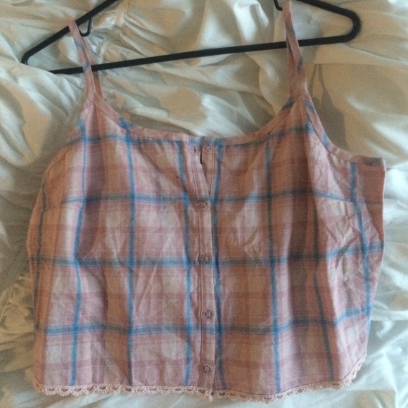 Brand new plaid button down crop top - Picture 1 of 4