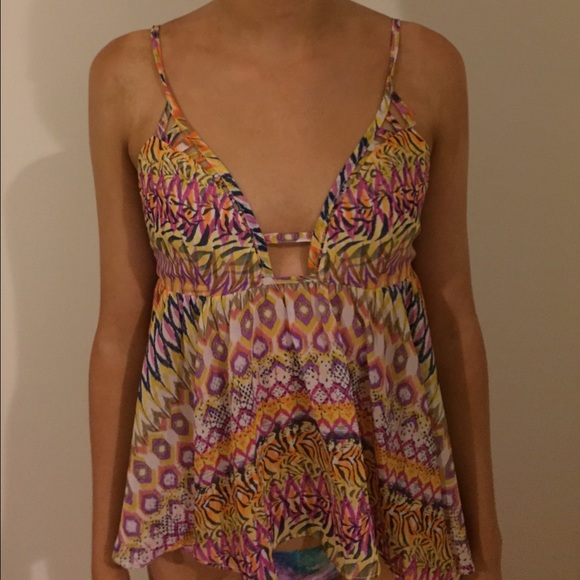 LF baby doll printed top