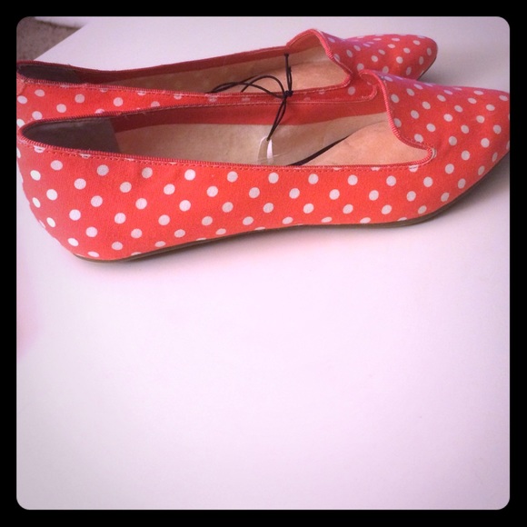 Coral polka dot GAP flats