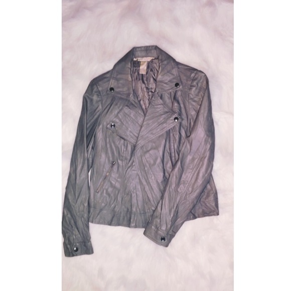 Grey faux leather jacket!