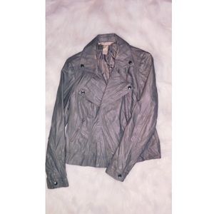 Grey faux leather jacket!