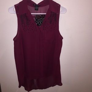 Burgundy top