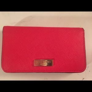 Red henri bendel Wallet and Phone Case