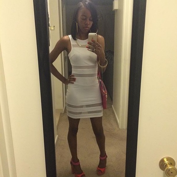 White mesh dress