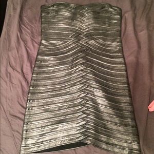Strapless BCBG metallic dress. Only worn once.