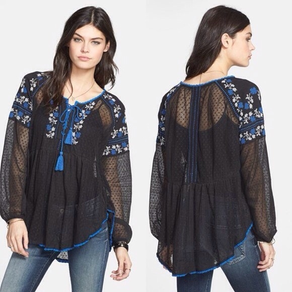 Free People Tops - Free People ROSES ARE RED PEASANT TOP - Small/NWT